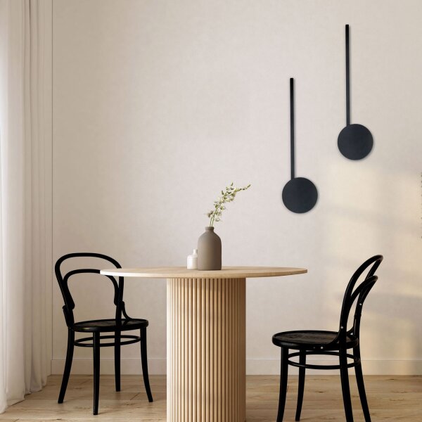 LED Wandleuchte Schwarz H:70 cm stilvoll Stahl wohnlich