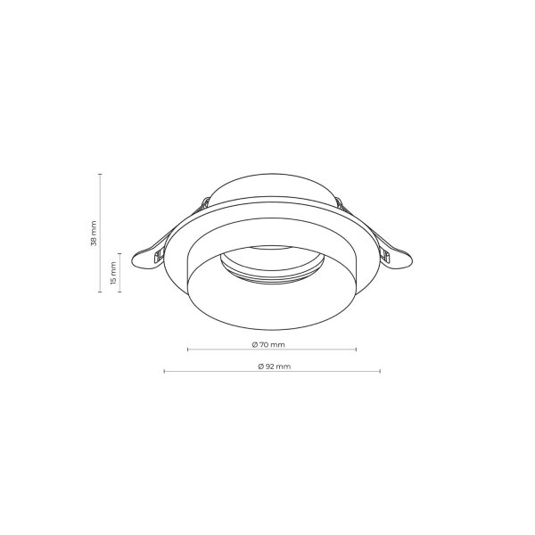 Einbaustrahler Modern Schwarz B:9,2 cm GU10 akzentuiert