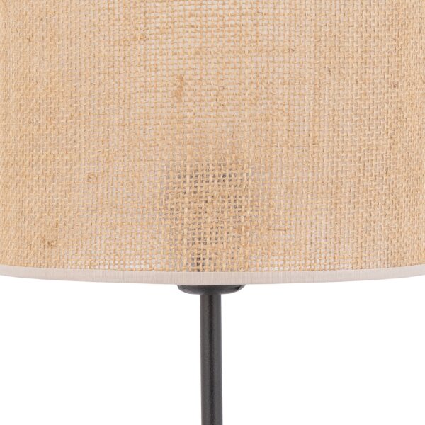 Tischlampe Schwarz skandinavisch 35 cm E27 Natur Jute