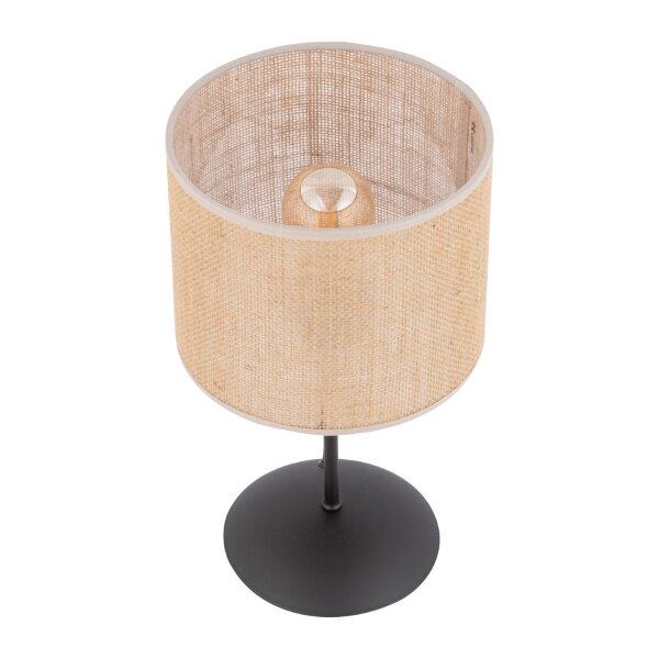 Tischlampe Schwarz skandinavisch 35 cm E27 Natur Jute