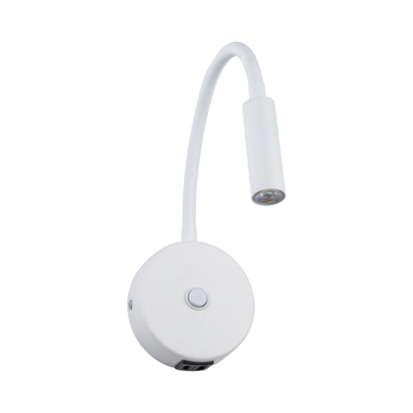Wandleuchte Weiß G9 B:32 cm modern Stahl Schalter USB