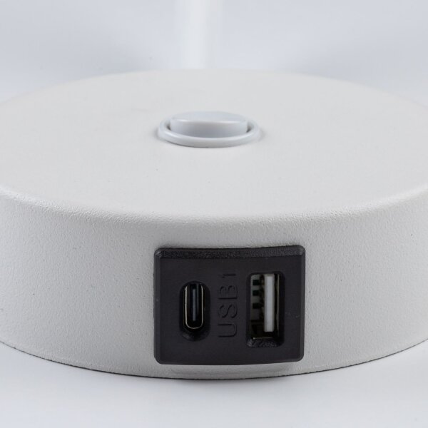 Wandleuchte Weiß G9 B:32 cm modern Stahl Schalter USB