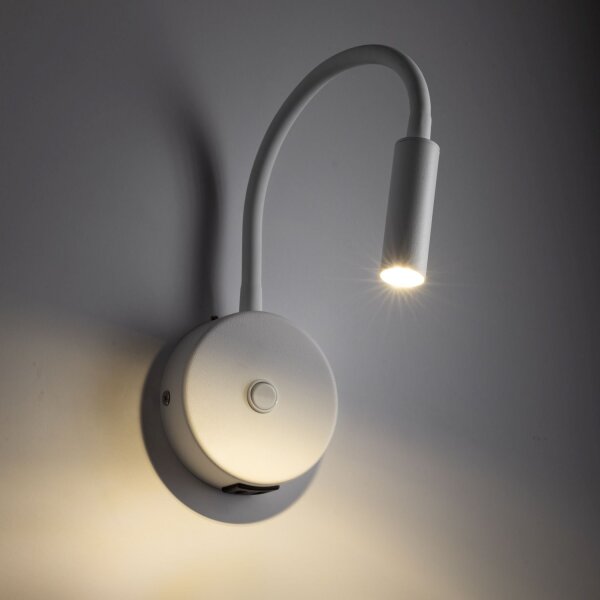 Wandleuchte Weiß G9 B:32 cm modern Stahl Schalter USB