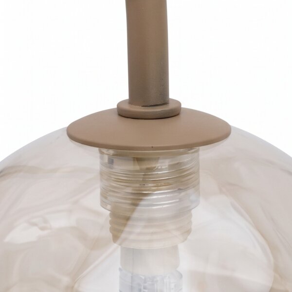 Wandleuchte Metall Beige G9 B:15 cm Glas Cognac