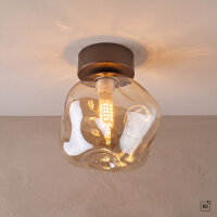 Deckenleuchte Braun modern 17 cm Metall G9 Cognac Glas