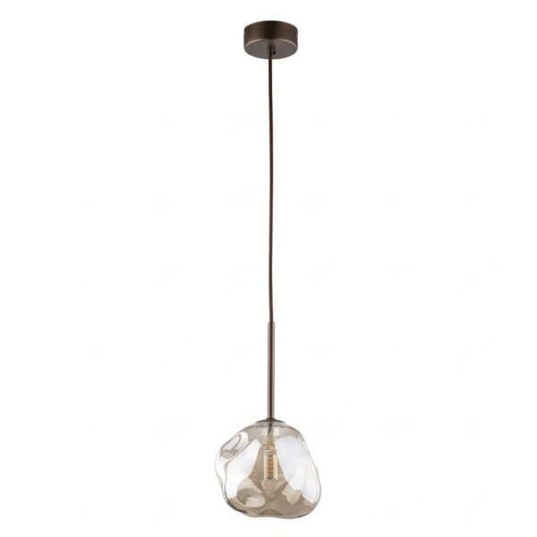 Pendelleuchte Braun Metall B:15 cm G9 Glas in Cognac
