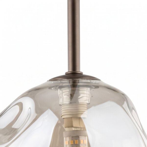 Pendelleuchte Braun Metall B:15 cm G9 Glas in Cognac