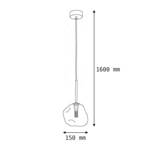 Pendelleuchte Braun Metall B:15 cm G9 Glas in Cognac