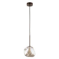 Pendelleuchte Braun Metall B:15 cm G9 Glas in Cognac