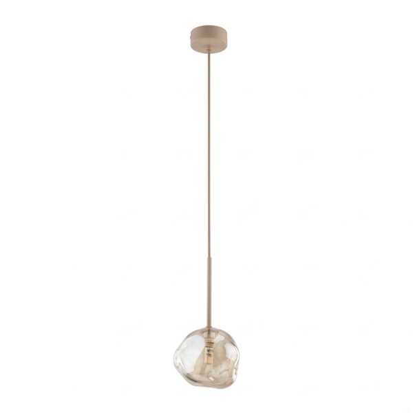 Pendelleuchte Beige Cognac Metall Glas B:15 cm G9