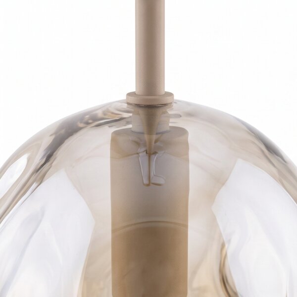 Pendelleuchte Beige Cognac Metall Glas B:15 cm G9