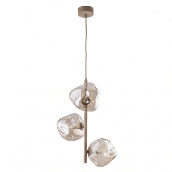 Pendelleuchte Glas Metall Cognac Beige G9 B:29 cm