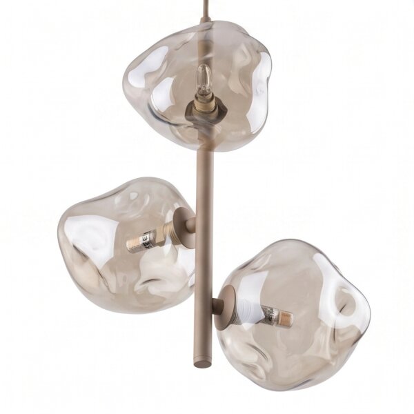 Pendelleuchte Glas Metall Cognac Beige G9 B:29 cm