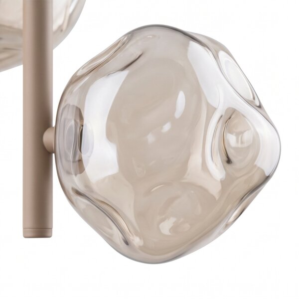 Pendelleuchte Glas Metall Cognac Beige G9 B:29 cm