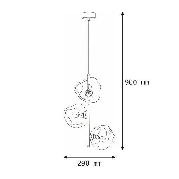Pendelleuchte Glas Metall Cognac Beige G9 B:29 cm