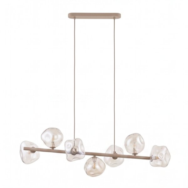 Pendelleuchte zeitlos Metall Beige 90 cm G9 7-flammig