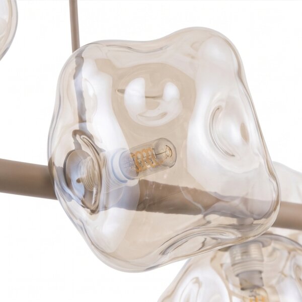 Pendelleuchte zeitlos Metall Beige 90 cm G9 7-flammig