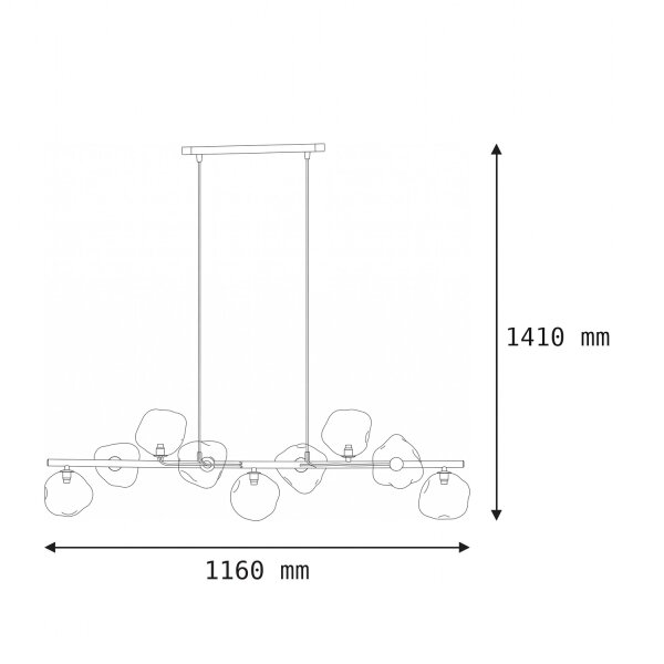 Pendelleuchte Braun zeitlos 116 cm Metall G9 9-flammig
