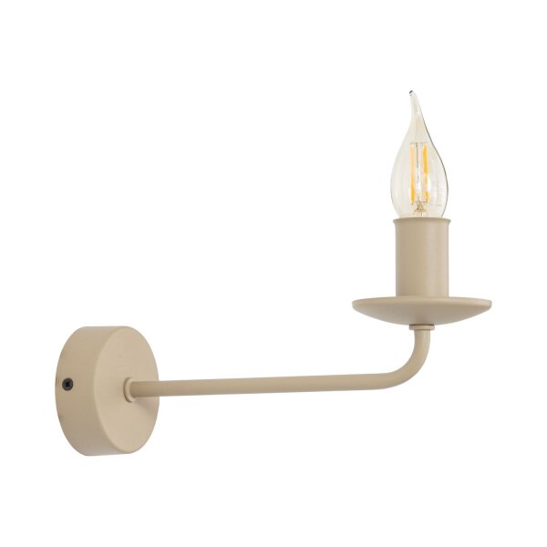 Wandleuchte Beige Stahl E14 B:8 cm Retro elegant