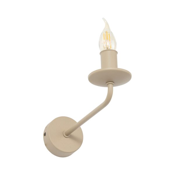 Wandleuchte Beige Stahl E14 B:8 cm Retro elegant