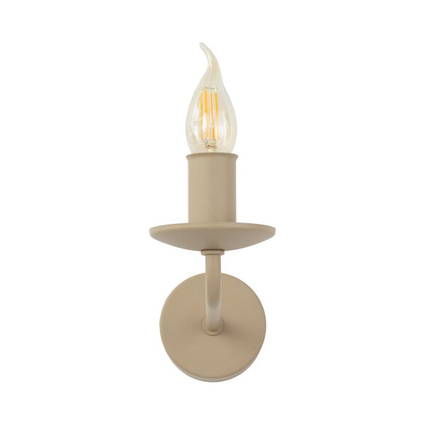 Wandleuchte Beige Stahl E14 B:8 cm Retro elegant
