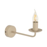 Wandleuchte Beige Stahl E14 B:8 cm Retro elegant