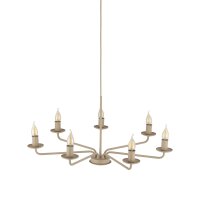 Kronleuchter Beige Stahl Kerzen B:72 cm E14 7-flammig