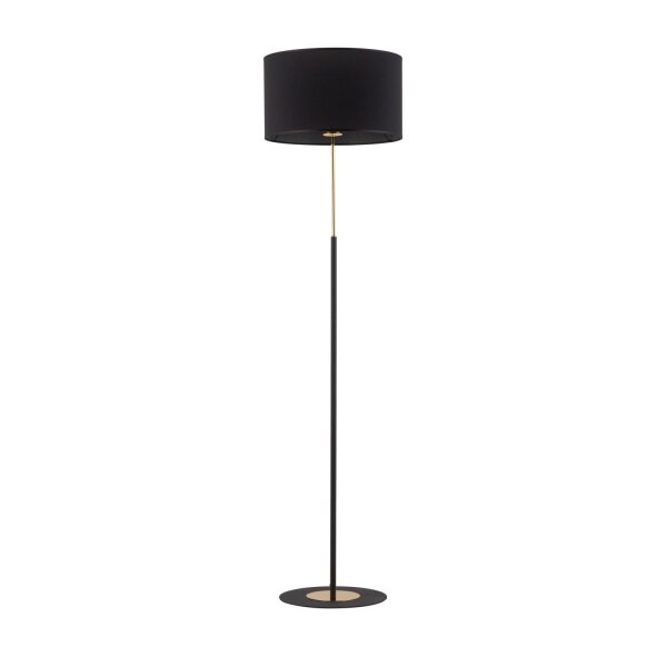 Stehleuchte Stoffschirm Metall E27 150 cm Schwarz Gold