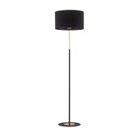 Stehleuchte Stoffschirm Metall E27 150 cm Schwarz Gold