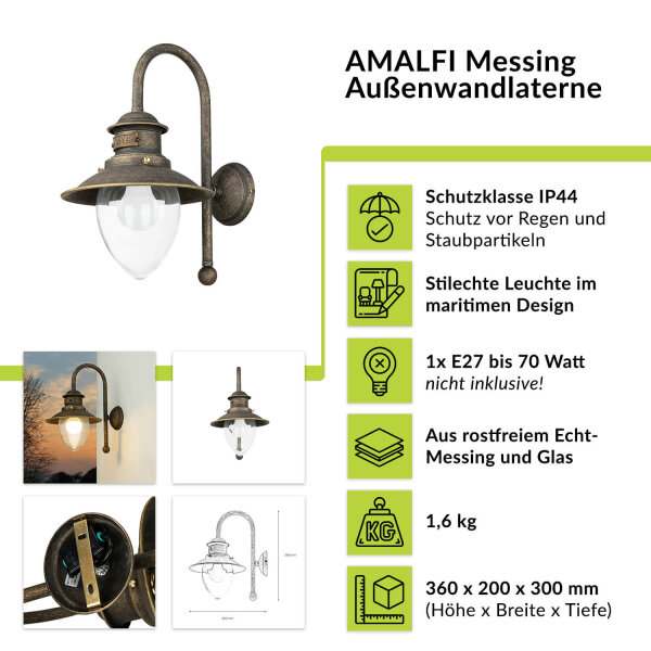 Applique extérieure Amalfi bronze antique