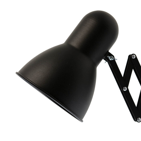 Wandlampe Metall E27 mit Auszug Schalter Schwarz