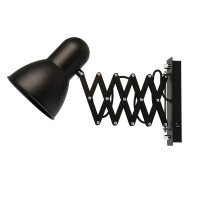 Wandlampe Metall E27 mit Auszug Schalter Schwarz