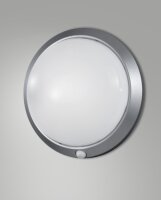 Deckenleuchte Silber IP44 E27 blendarm Ø30 cm rund