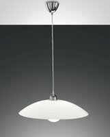 Pendelleuchte Chrom E27 Metall Glas Weiß Ø50...