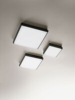 LED Deckenleuchte Aluminium IP54 3000K Schwarz B:30 cm