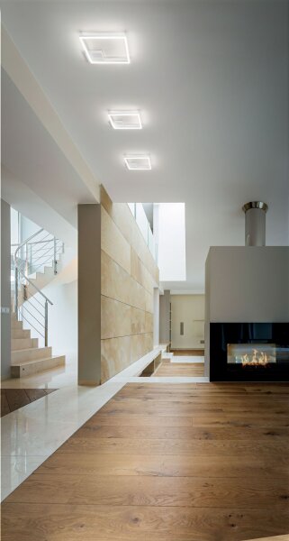 LED Deckenleuchte Aluminium Weiß 3880 lm 3000K B:45 cm
