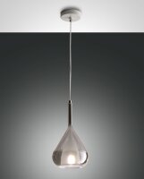 Pendelleuchte Rauchglas Metall E27 blendarm Ø20 cm