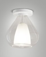 Deckenleuchte Glas Metall E27 Wei&szlig; B:20 cm dekorativ
