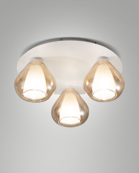 Deckenleuchte Bernstein E14 Glas Weiß blendarm
