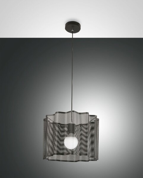 Pendelleuchte Schwarz Metall E27 Ø40 cm rund Modern
