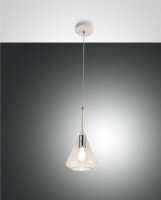 Pendelleuchte Glas E27 Weiß rund Ø20 cm dimmbar