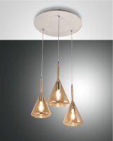 H&auml;ngelampe Bernstein E27 Glas Wei&szlig; L:52 cm...