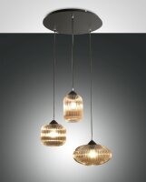 Hängelampe Bernstein E27 Glas rund Ø50 cm...
