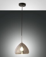 Pendelleuchte Chrom E27 Metall Glas Ø25 cm Schwarz