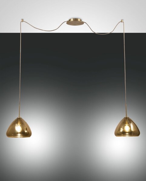 Hängelampe Bernstein E27 Glas Metall L:700 cm Modern