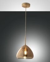 Hängelampe Bernstein E27 Glas Metall Ø35 cm rund