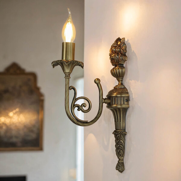 Applique murale Premium en laiton véritable bronze Classique