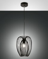 Pendelleuchte Schwarz Metall E27 Ø25 cm rund Modern