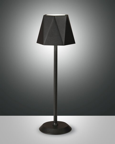 LED Tischleuchte IP54 3000K Metall Schwarz H:38 cm