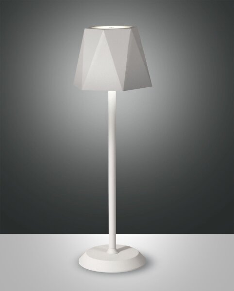 LED Tischleuchte IP54 3000K Metall Weiß H:38 cm